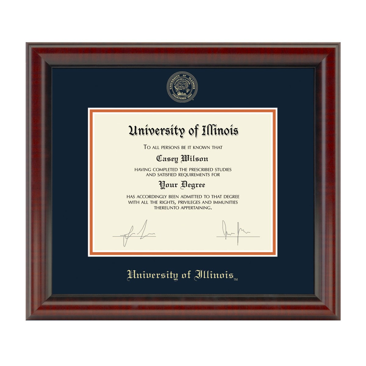 Illinois Diploma Frame, the Fidelitas - Graduation Gift Selection