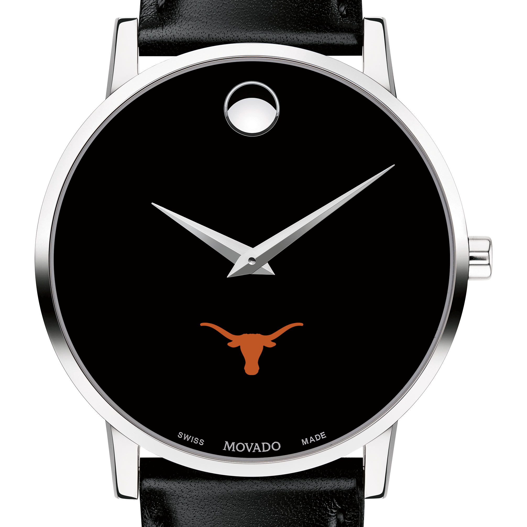 Texas Men's Movado Museum with Leather Strap