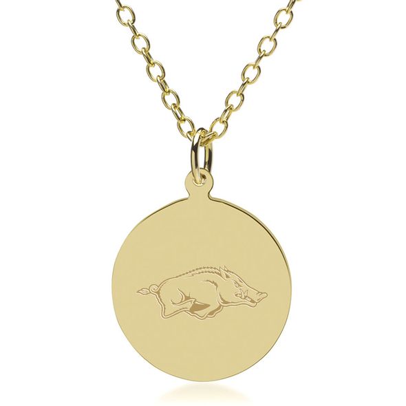 Arkansas Razorbacks 18K Gold Pendant & Chain - Image 1