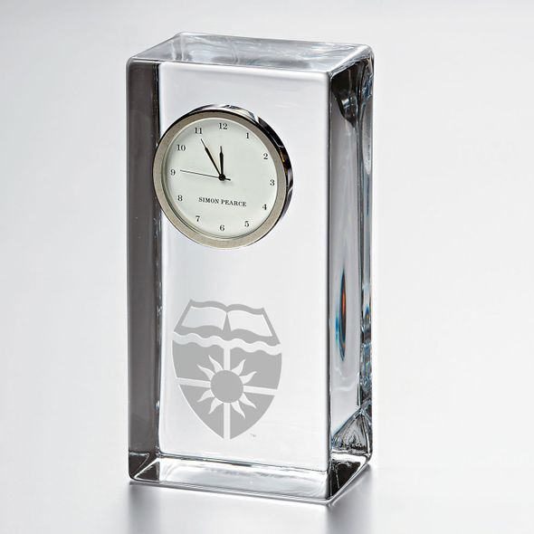 St. Thomas Tall Glass Desk Clock by Simon Pearce - Image 1