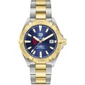 click to view Indiana Men's TAG Heuer Automatic Two-Tone Aquaracer with Blue Dial - Image 2