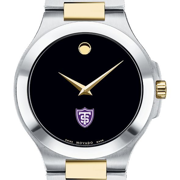 St. Thomas Men's Movado Collection Two-Tone Watch with Black Dial - Image 1