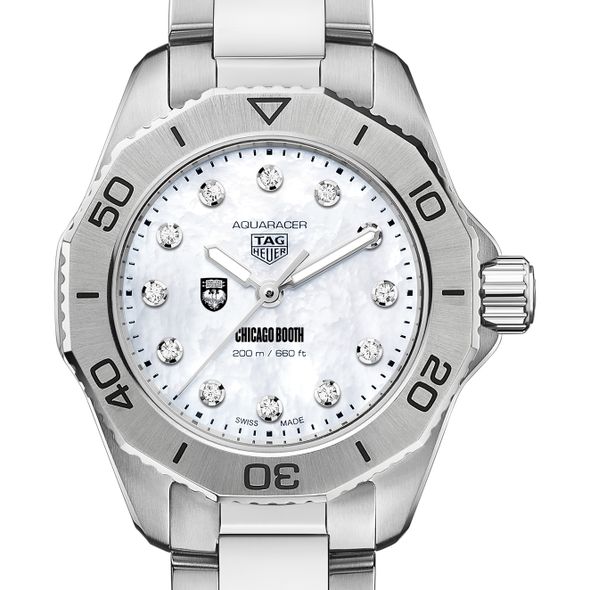 Chicago Booth Women's TAG Heuer Steel Aquaracer with Diamond Dial - Image 1