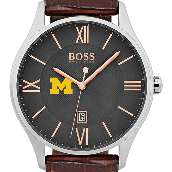 University of Michigan Men's BOSS Classic with Leather Strap from M.LaHart