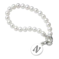 Northwestern Pearl Bracelet with Sterling Silver Charm