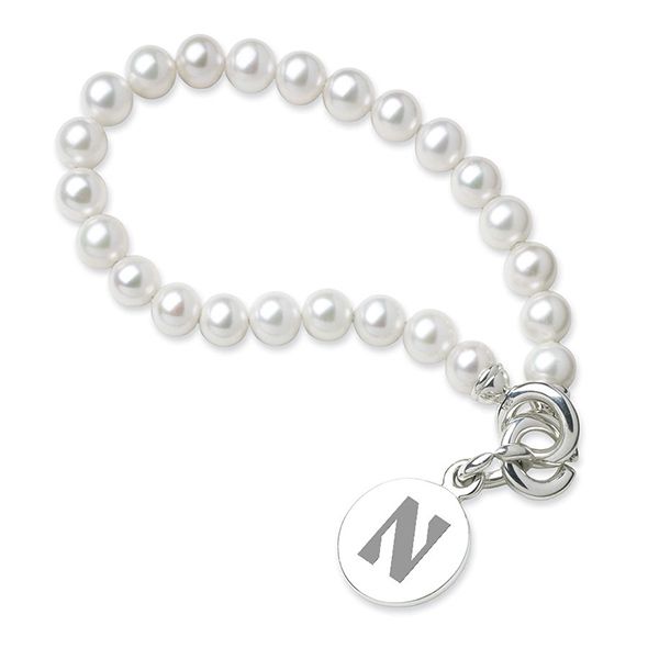Northwestern Pearl Bracelet with Sterling Silver Charm - Image 1