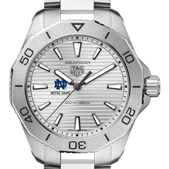 Notre Dame Men's TAG Heuer Steel Aquaracer with Silver Dial - Image 1