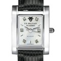 West Point Women's Mother of Pearl Quad Watch with Diamonds & Leather Strap - Image 1