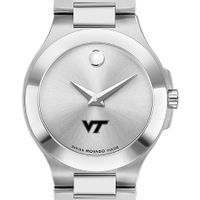 Virginia Tech Women's Movado Collection Stainless Steel Watch with Silver Dial