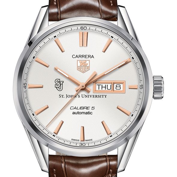 St. John's University Men's TAG Heuer Day/Date Carrera with Silver Dial & Strap