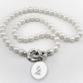Ball State Pearl Necklace with Sterling Silver Charm - Image 1