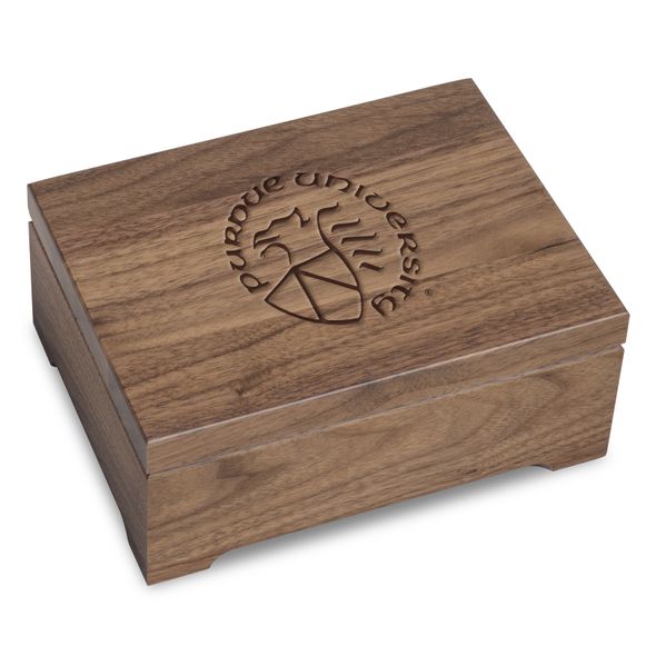 Purdue University Solid Walnut Desk Box - Image 1
