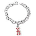 Chi Omega Sterling Silver Charm Bracelet w/ Letter Charm - Image 1