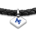 USAFA Leather Bracelet with Sterling Silver Tag - Black - Image 2