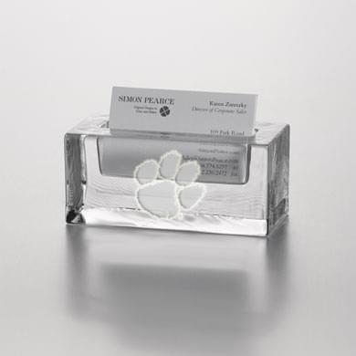 Clemson Glass Business Cardholder by Simon Pearce