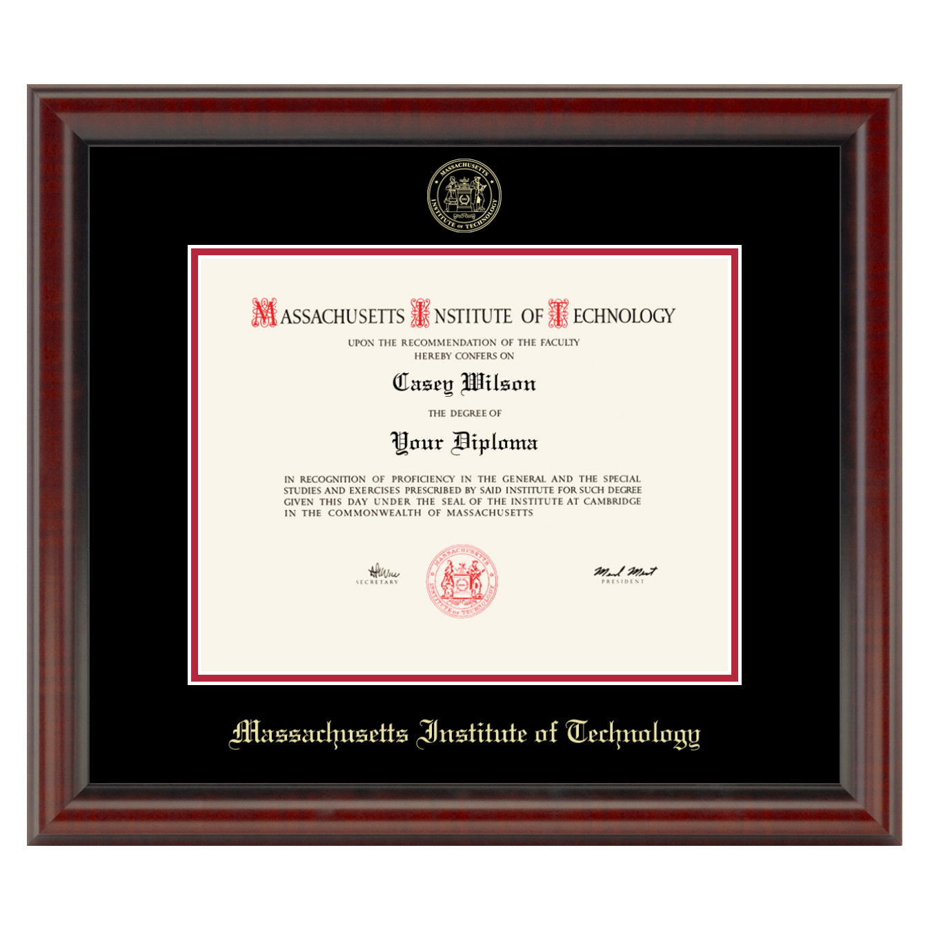 MIT Diploma Frame, the Fidelitas