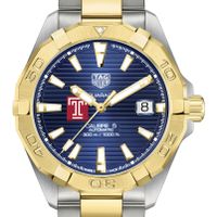 Temple Men's TAG Heuer Automatic Two-Tone Aquaracer with Blue Dial