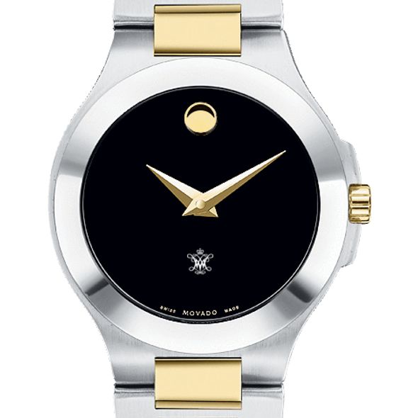 William & Mary Women's Movado Collection Two-Tone Watch with Black Dial - Image 1