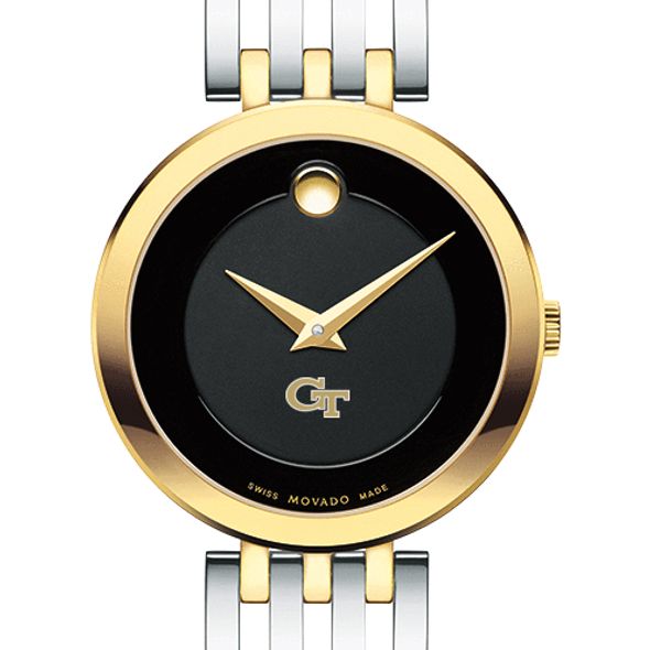 Georgia Tech Women's Movado Esparanza Two-Tone Museum with Bracelet
