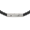 click to view Alabama Leather Bracelet with Sterling Silver Tag - Black - Image 3