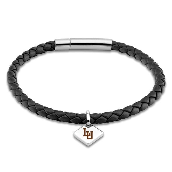 Lehigh University Leather Bracelet with Sterling Silver Tag - Black