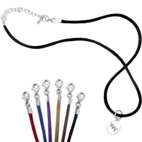 Kappa Kappa Gamma Satin Necklace with Sterling Silver Charm