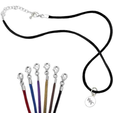 Kappa Kappa Gamma Satin Necklace with Sterling Silver Charm
