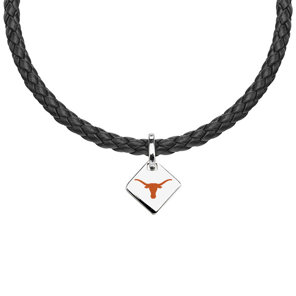 University of Texas Leather Necklace with Sterling Silver Tag