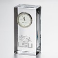 LSU Tall Glass Desk Clock by Simon Pearce - Image 1