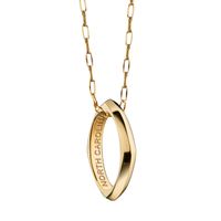 University of North Carolina Monica Rich Kosann Poesy Ring Necklace in Gold