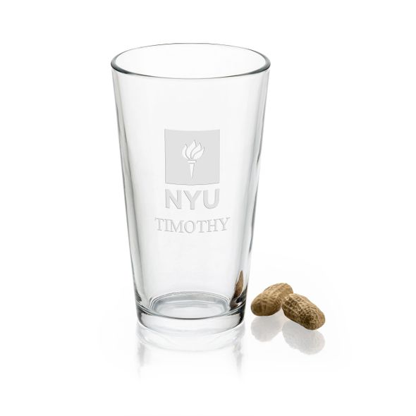 New York University 16 oz Pint Glass- Set of 4 - Image 1