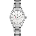click to view University of Alabama Women's TAG Heuer Steel Carrera with MOP Dial & Diamond Bezel - Image 2