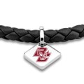 click to view Boston College Leather Bracelet with Sterling Silver Tag - Black - Image 2