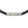 click to view Boston College Leather Bracelet with Sterling Silver Tag - Black - Image 3