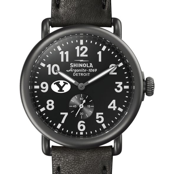BYU Shinola Watch, The Runwell 41mm Black Dial - Image 1