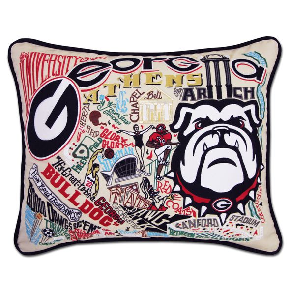 Georgia Bulldogs Embroidered Pillow - Image 1