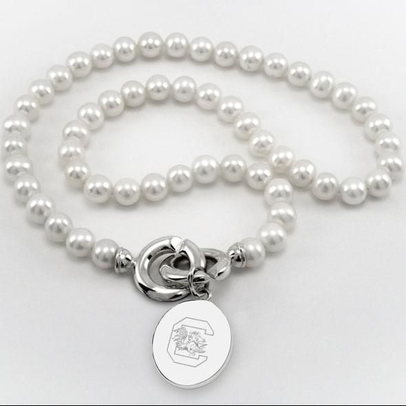 University of South Carolina Pearl Necklace with Sterling Silver Charm - Image 1
