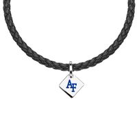 Air Force Academy Leather Necklace with Sterling Silver Tag