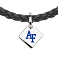 click to view Air Force Academy Leather Necklace with Sterling Silver Tag - Image 2