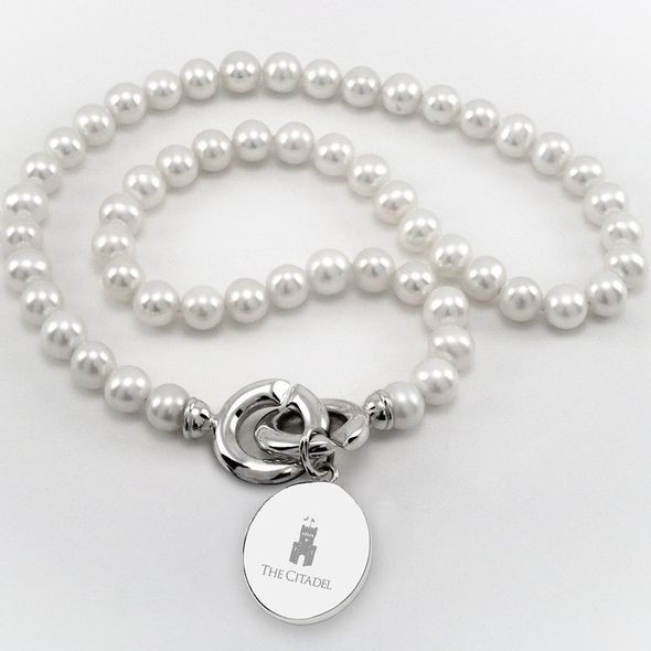 Citadel Pearl Necklace with Sterling Silver Charm