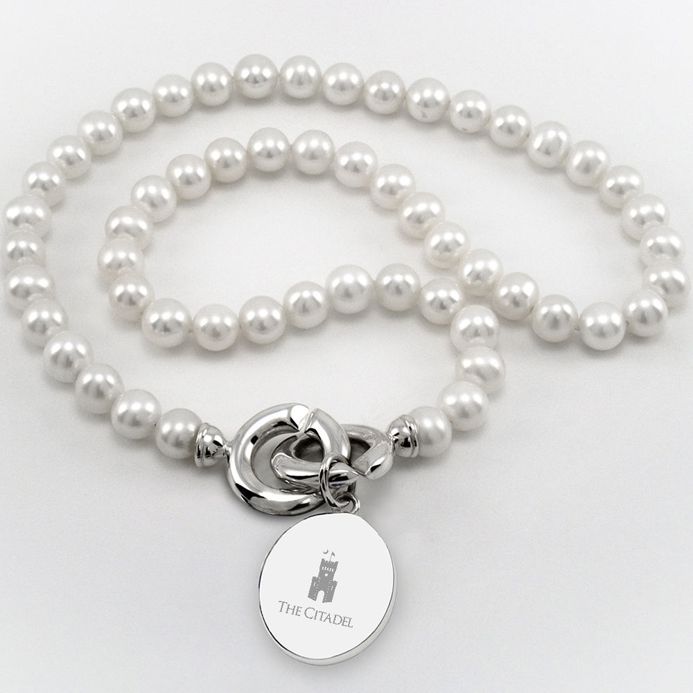 Citadel Pearl Necklace with Sterling Silver Charm