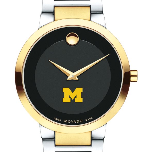 University of Michigan Men's Movado Two-Tone Modern Classic Museum with Bracelet
