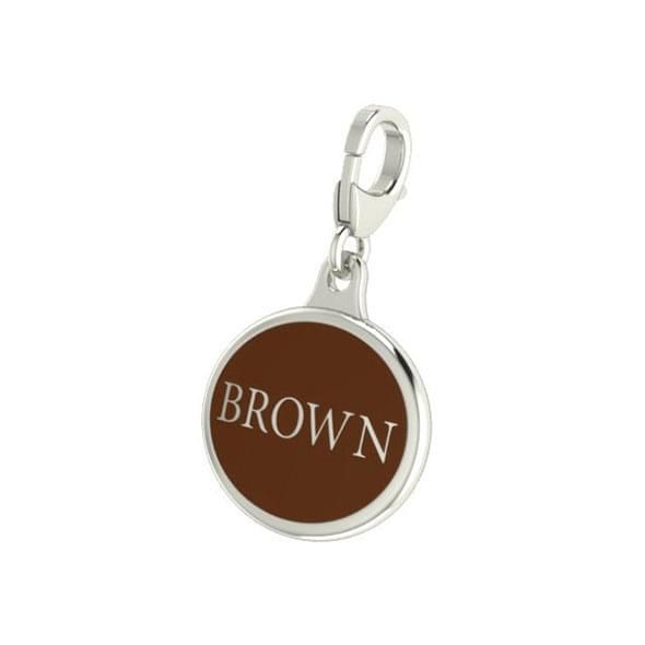 Brown Enameled Charm with Lobster Claw Clasp