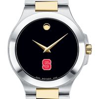 NC State Men's Movado Collection Two-Tone Watch with Black Dial