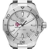 Texas A&M Men's TAG Heuer Steel Aquaracer with Silver Dial