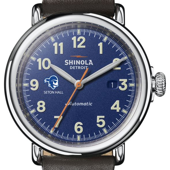 Seton Hall Shinola Watch, The Runwell Automatic 45mm Royal Blue Dial - Image 1