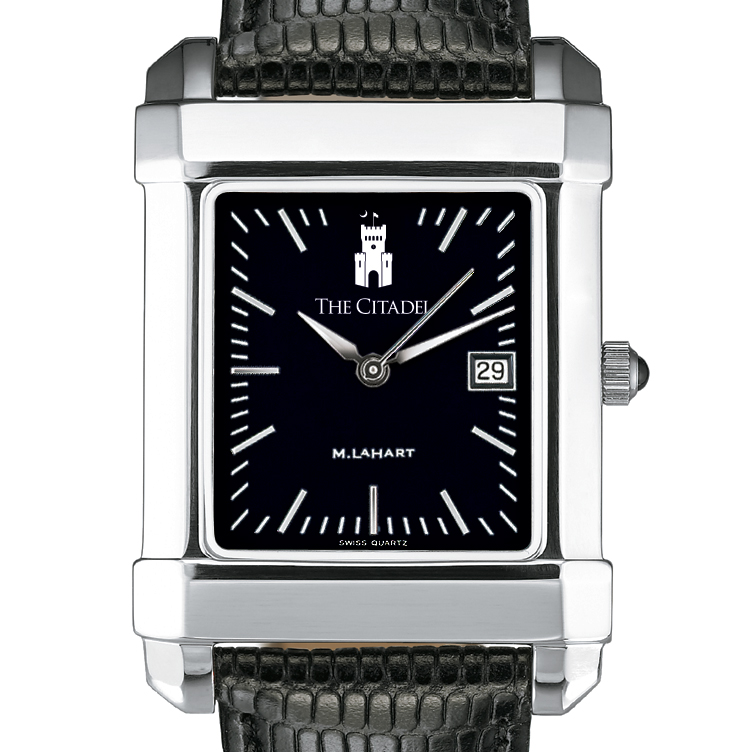 Citadel Men's Black Quad Watch with Leather Strap