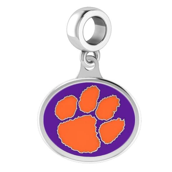 Clemson Round Enameled Drop Charm