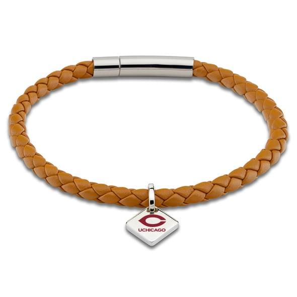 Chicago Leather Bracelet with Sterling Silver Tag - Saddle