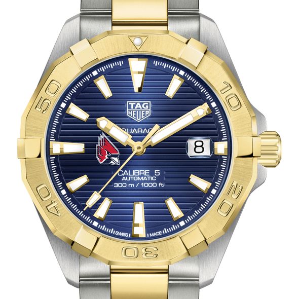 Ball State Men's TAG Heuer Automatic Two-Tone Aquaracer with Blue Dial - Image 1